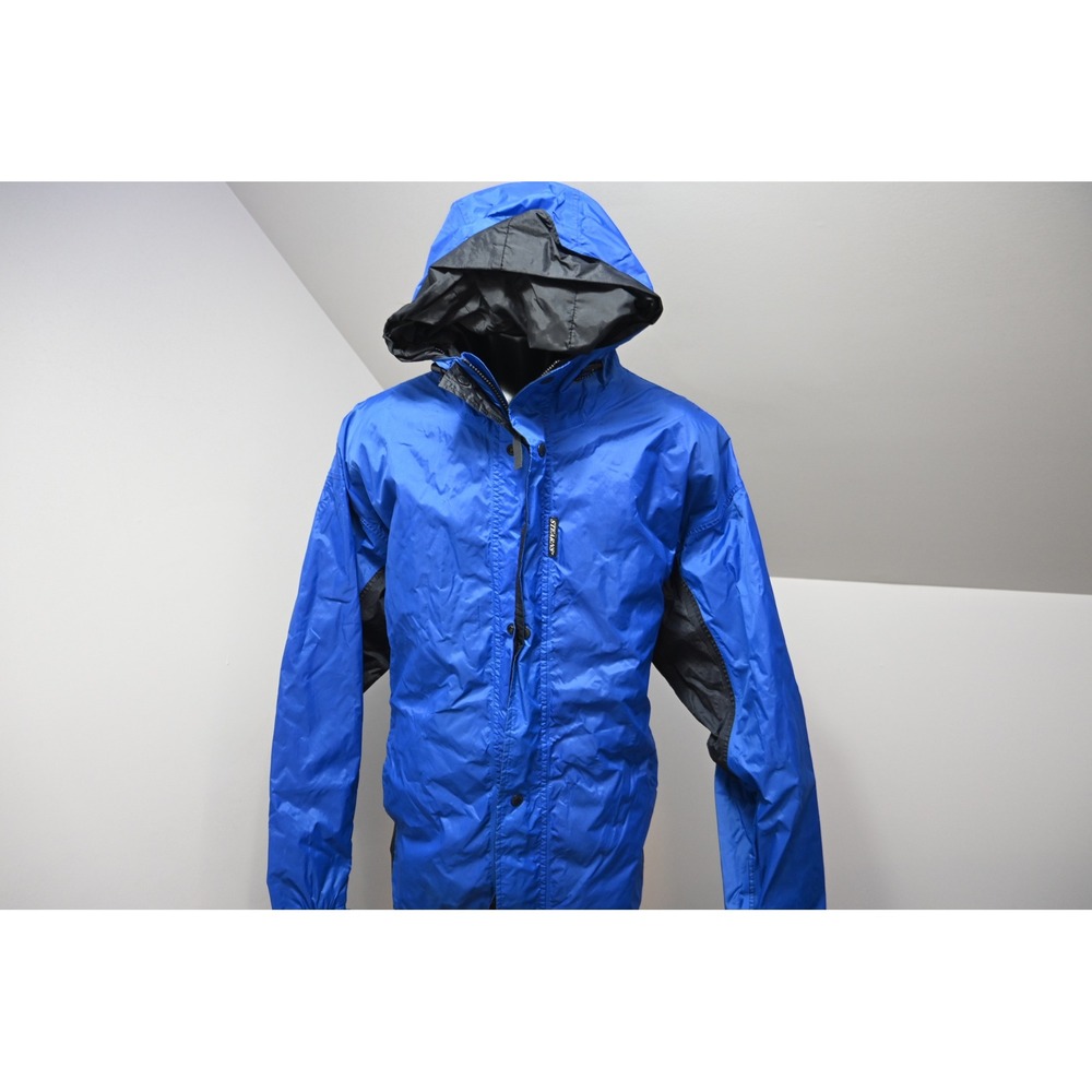 Stearns Rain Jacket Mens XL Blue Colorblock Hooded Waterproof Outdoor
